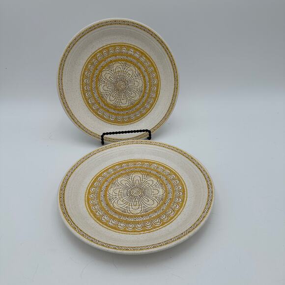 Vintage Salad Plates by Franciscan in Hacienda Gold Pattern Set of 2 - Picture 1 of 8